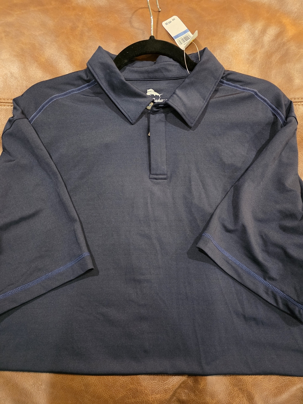 Tommy Bahama Men's Navy Polo with Contrast Stitching